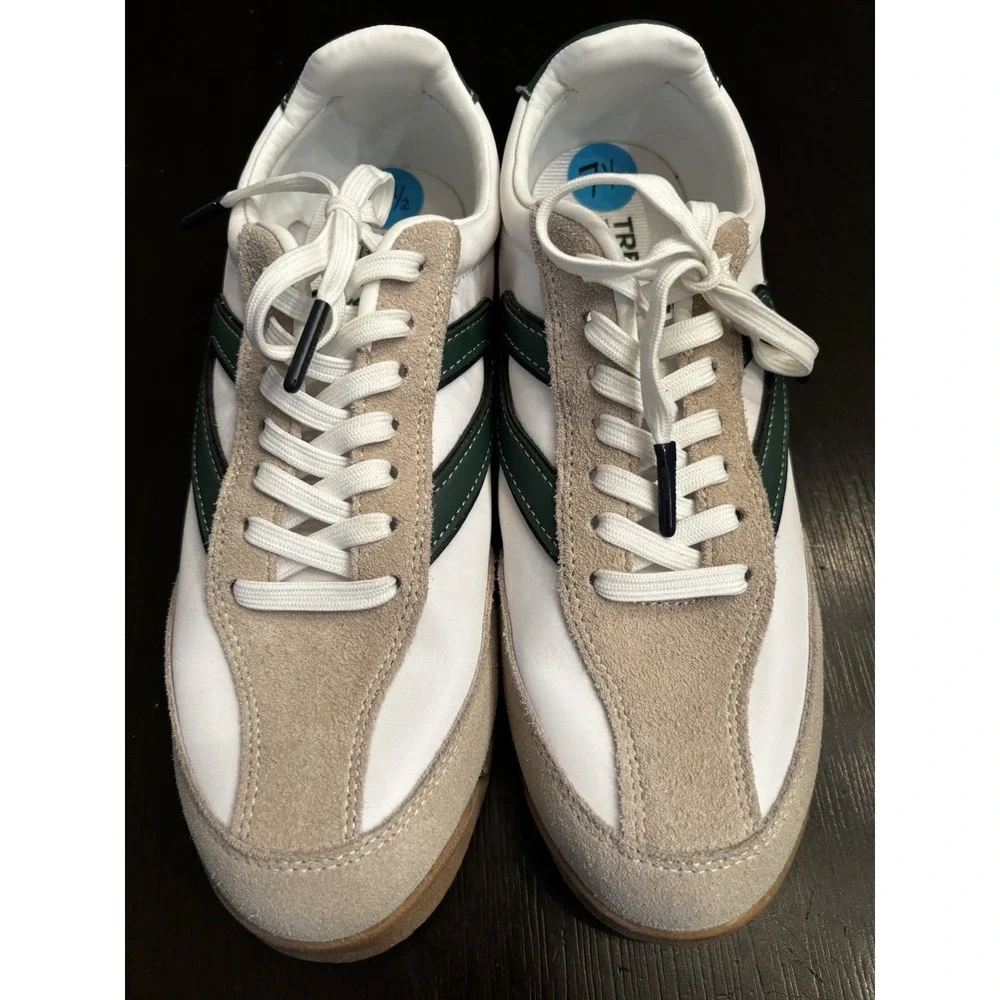 Tretorn Kristine Sneakers Size 7.5 Woman's White/Green Preppy Classic Sporty
